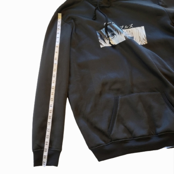 Hoodie Harajuku Anime Style Tokyo Ghoul Kaneki Ken Split Eyes Black Size 3XL - Picture 7 of 9